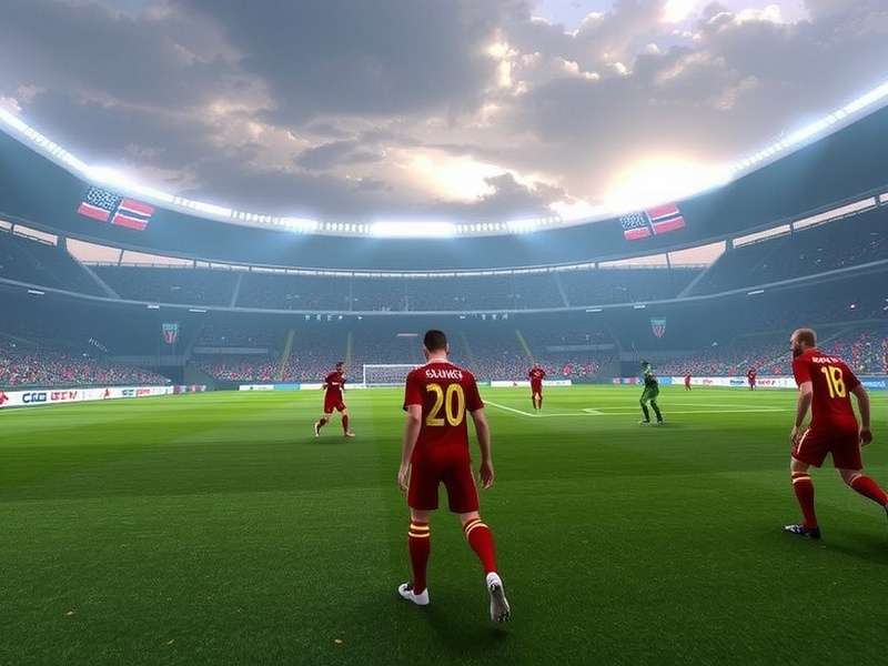 FIFA Mobile gameplay on a smartphone showing a football match
