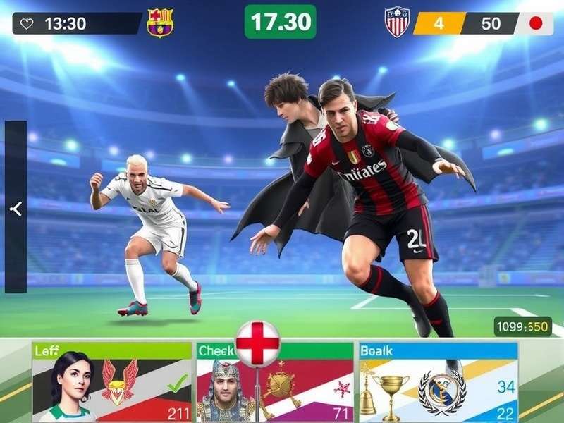 FIFA Mobile gameplay on a smartphone showing a match in action