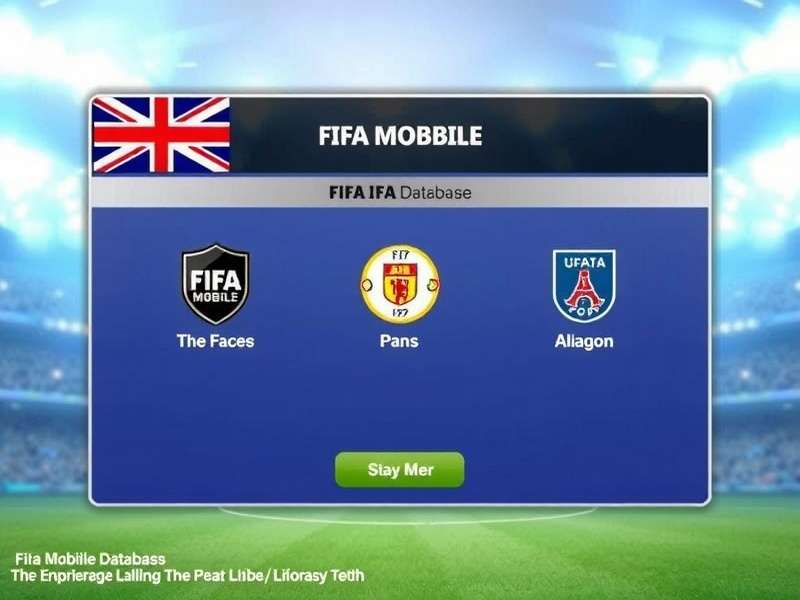 FIFA Mobile Database interface showing player stats and team builder