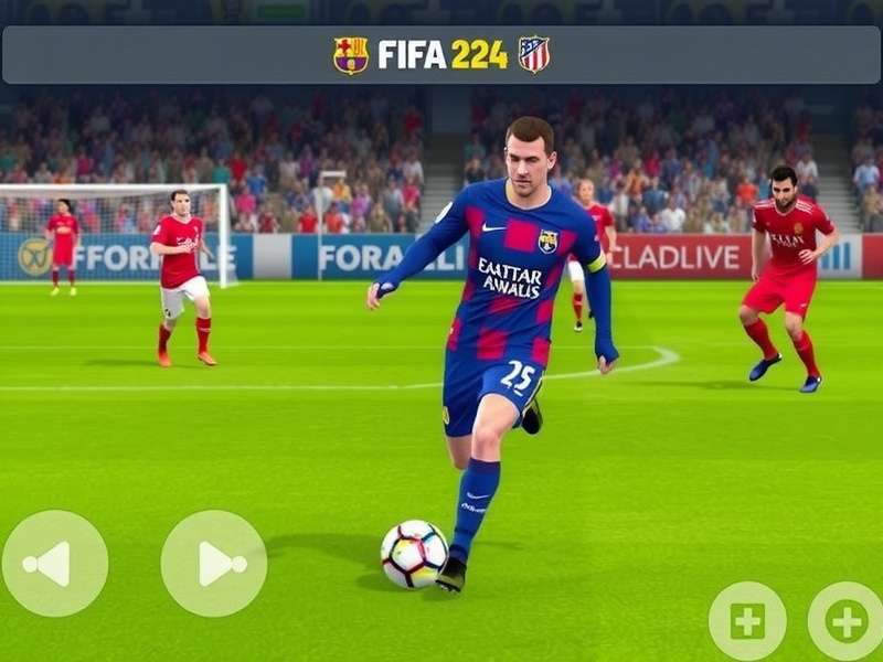 FIFA Mobile 24 gameplay screenshot showing advanced graphics and interface