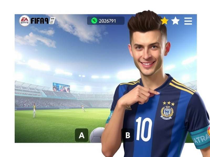 FIFA Mobile gameplay on a computer screen showing intense football action