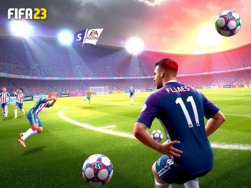 FIFA Mobile 23 gameplay screenshot showing intense match action