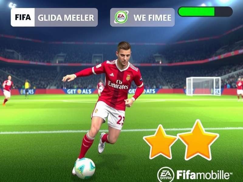 FIFA Mobile gameplay screenshot showing an intense football match on a mobile screen