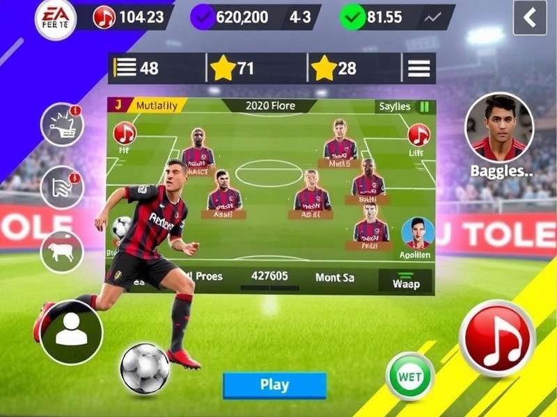 FIFA Mobile Gameplay Screen showing advanced tactics and player controls