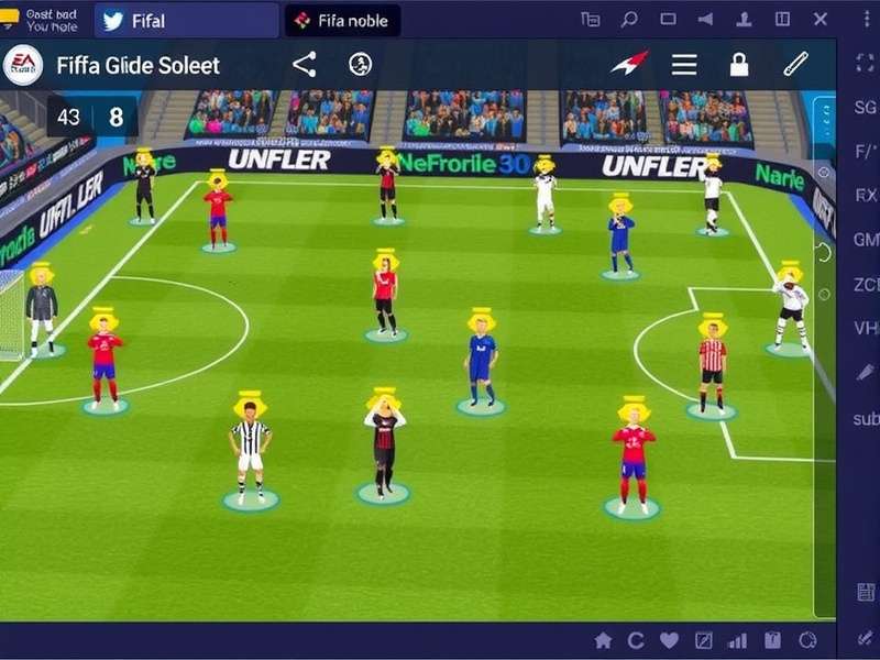 FIFA Mobile squad building interface showing team chemistry and player positions