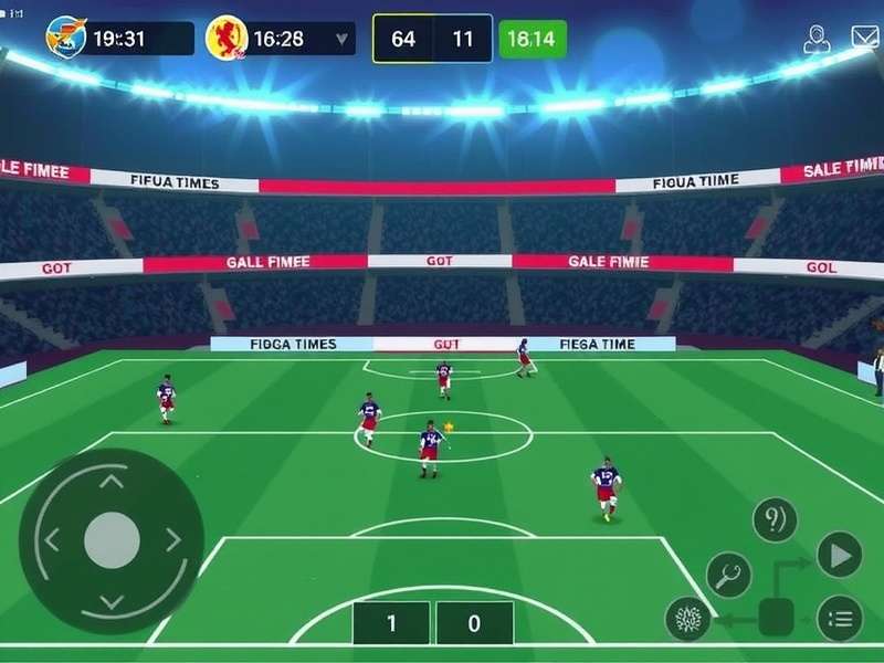 FIFA Mobile Unblocked gameplay screenshot showing a match in action