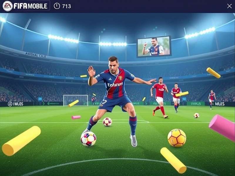 FIFA Mobile gameplay showcase featuring Indian players and stadium atmosphere