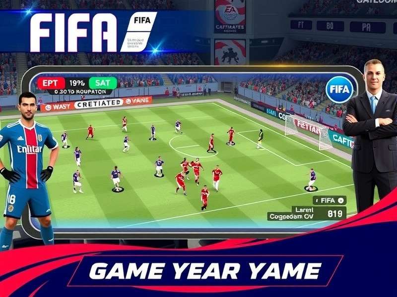 FIFA Mobile gameplay on a smartphone held by an Indian gamer, showing a match between Barcelona and Real Madrid at Camp Nou